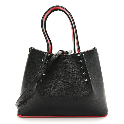 Christian Louboutin Calfskin Spiked Mini Cabarock Shopper Tote Black 1 of 8