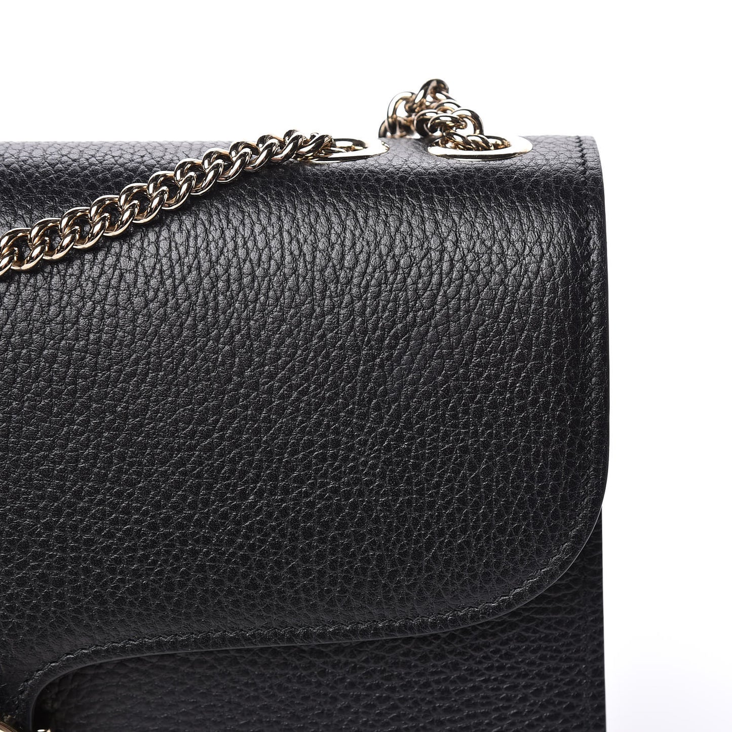 Dollar Calfskin Interlocking G Shoulder Bag Black