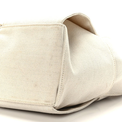Bottega Veneta Canvas Maxi Intrecciato Medium Arco Tote Beige Black 8 of 8