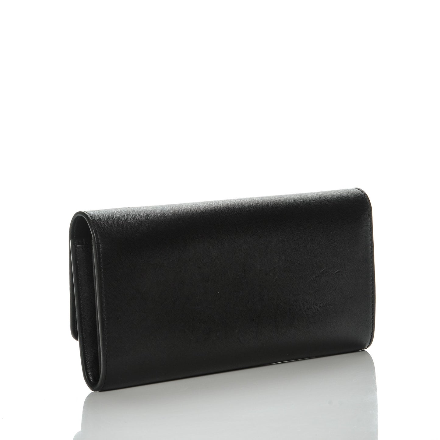 Smooth Calfskin Large Flap Wallet Black