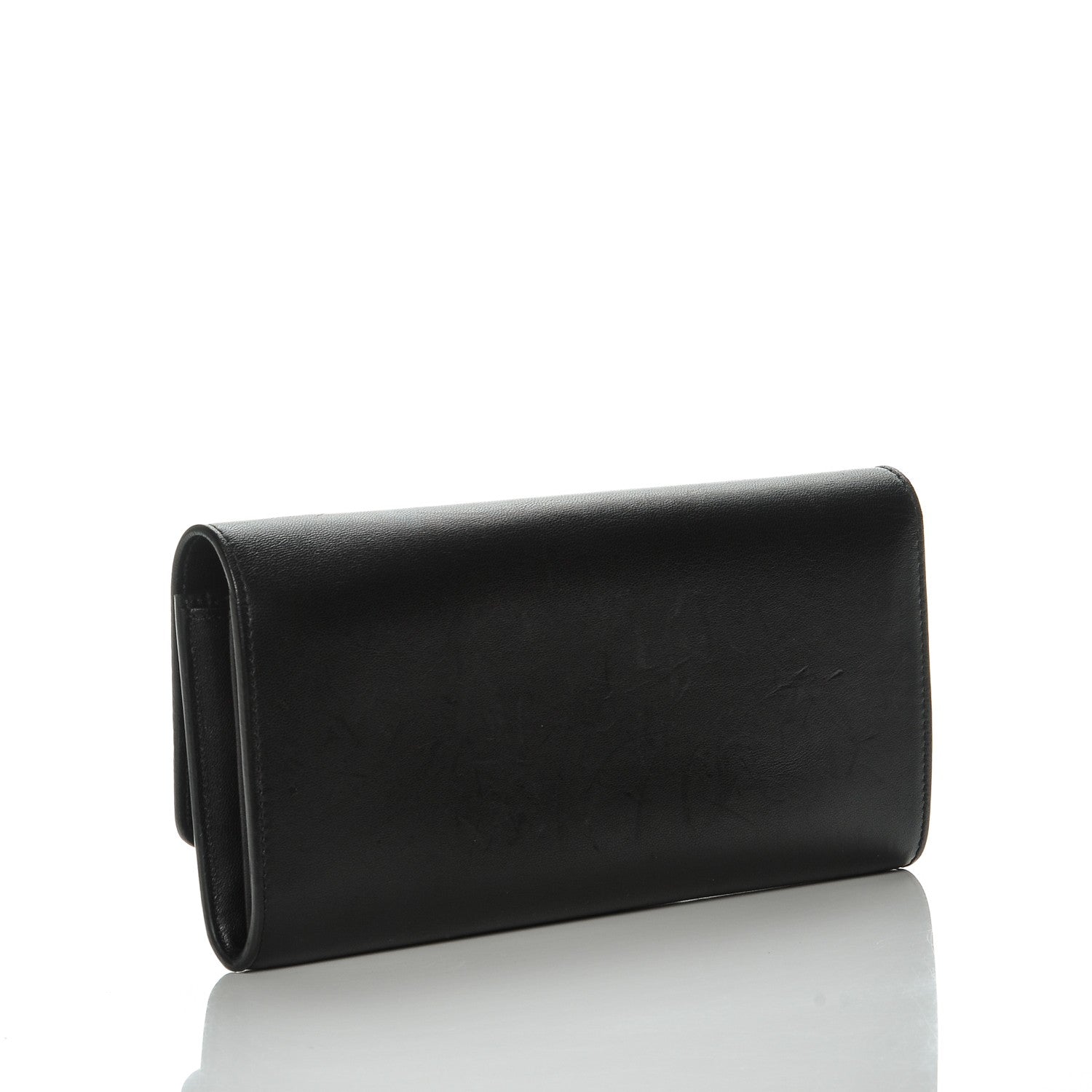 Celine Smooth Calfskin Large Flap Wallet Black 3 of 12