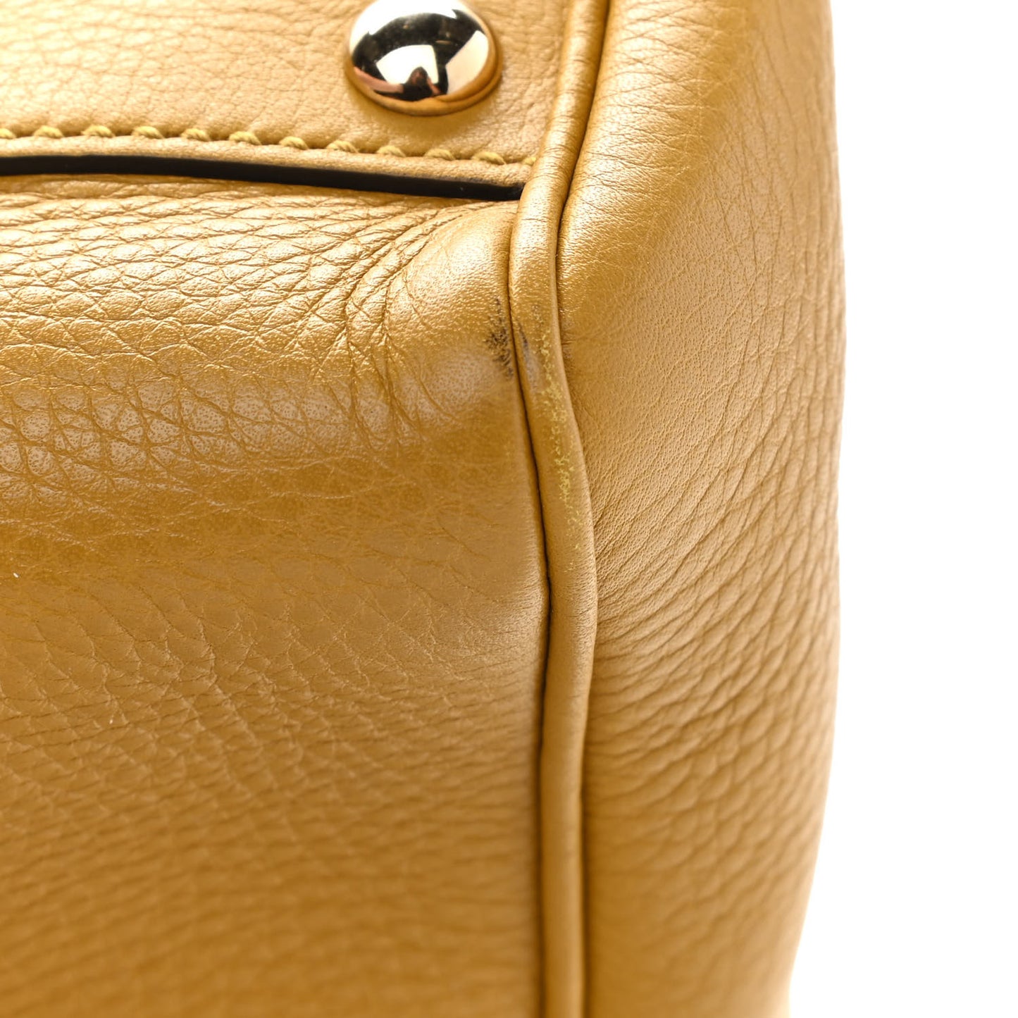 Calfskin Small Bamboo Shopper Tote Yellow