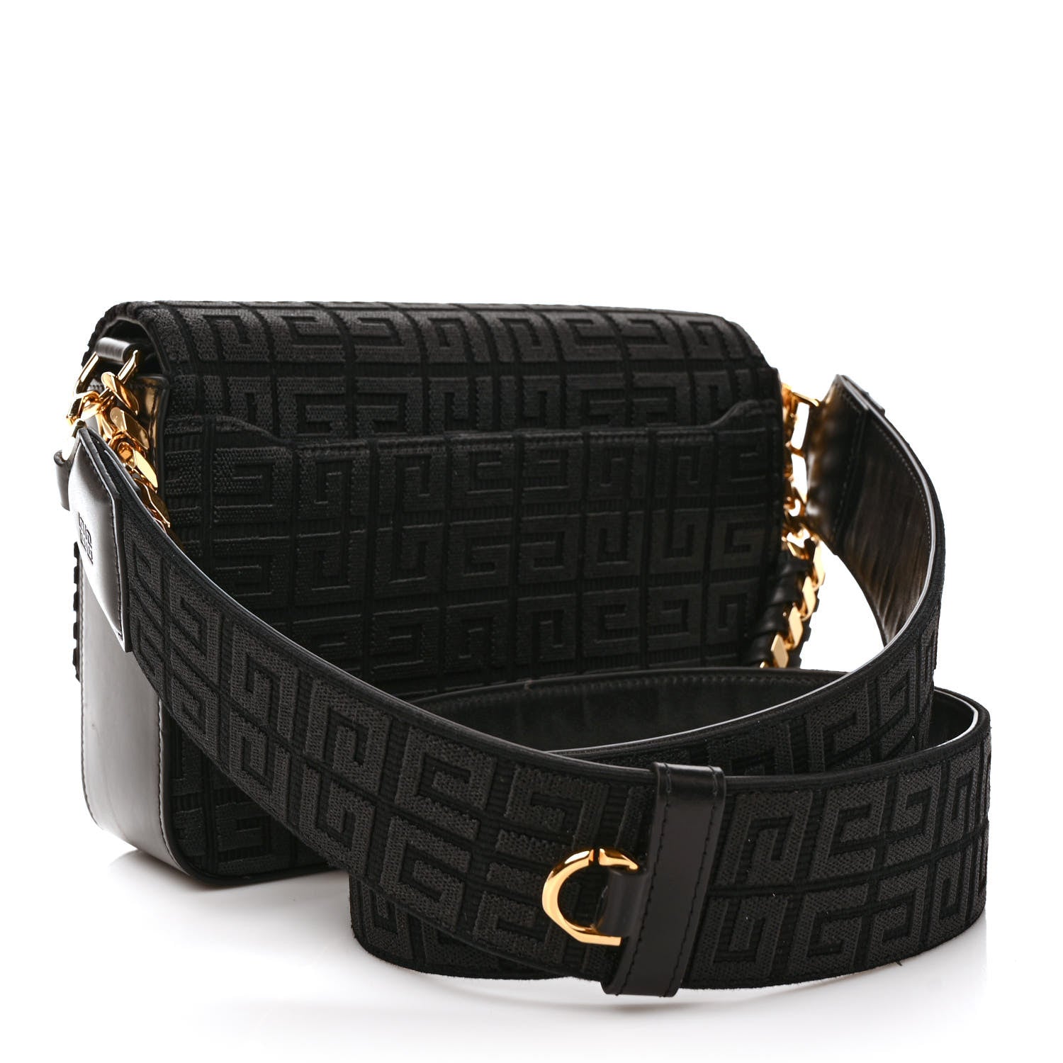 Givenchy Canvas Woven Embroidered Small 4G Bag With Chain Black 3 of 10