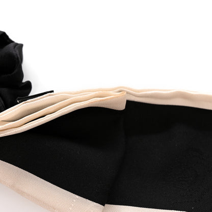 Chanel Silk Hair Tie Black Ivory 5 of 6