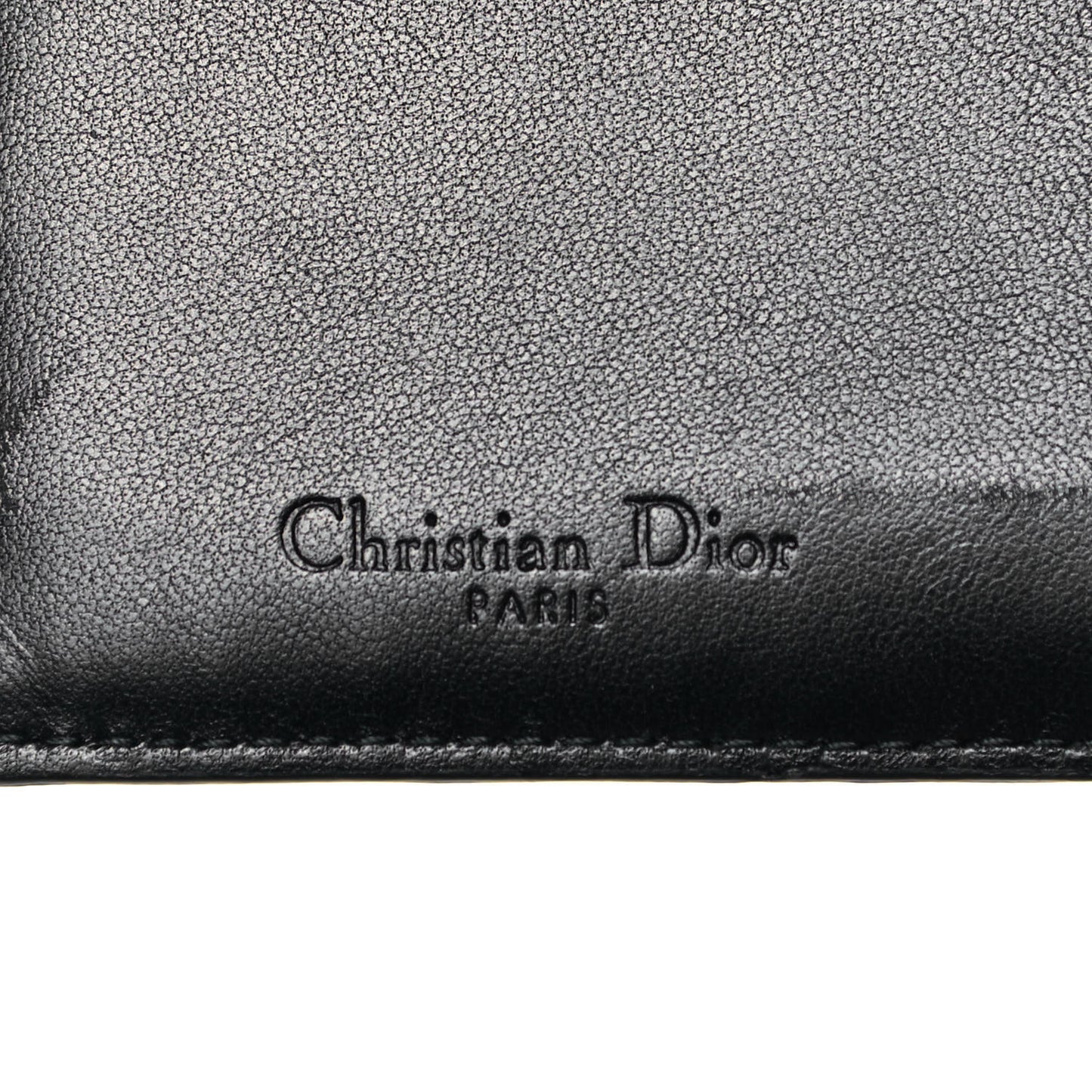 Lambskin Cannage Studded Lady Dior Zip Card Holder Black