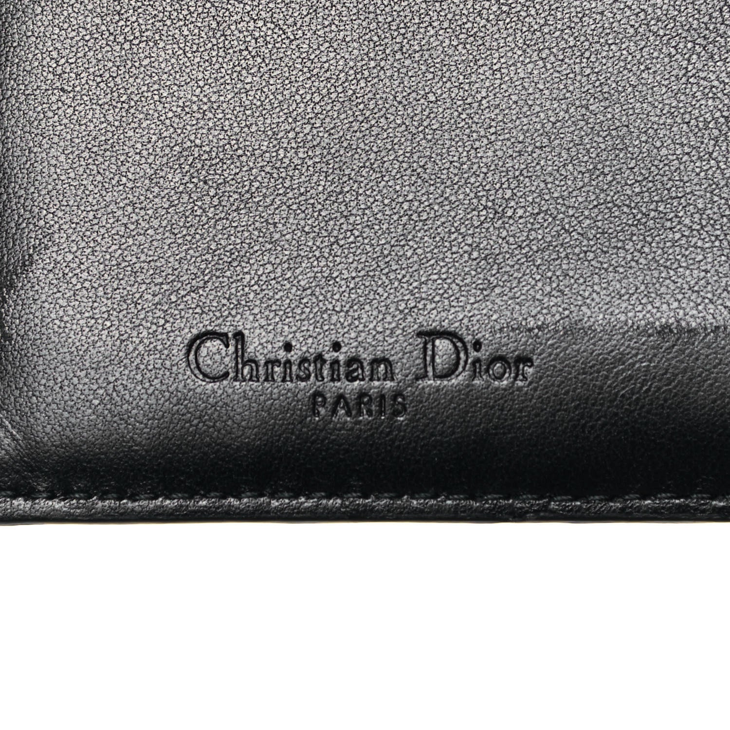 Christian Dior Lambskin Cannage Studded Lady Dior Zip Card Holder Black 6 of 7