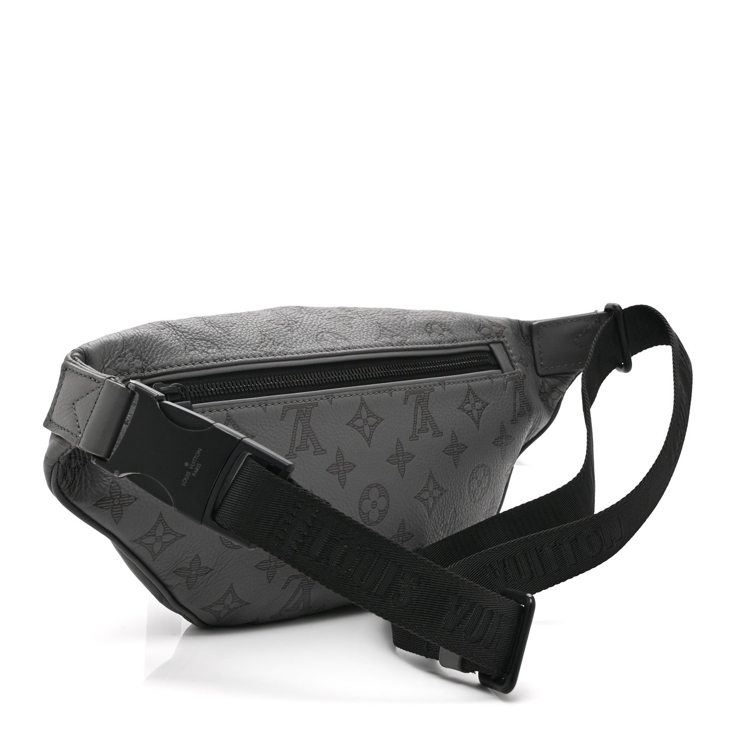 Louis Vuitton Calfskin Monogram Shadow Discovery Bumbag PM Gray 3 of 9