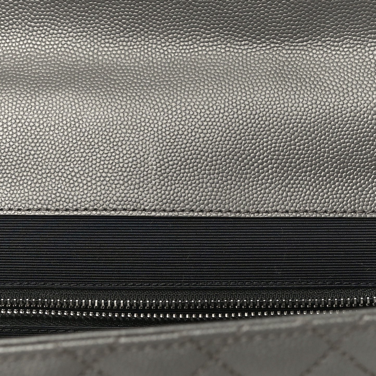 Grain De Poudre Textured Mixed Matelasse Large Triquilt Monogram Satchel Earth