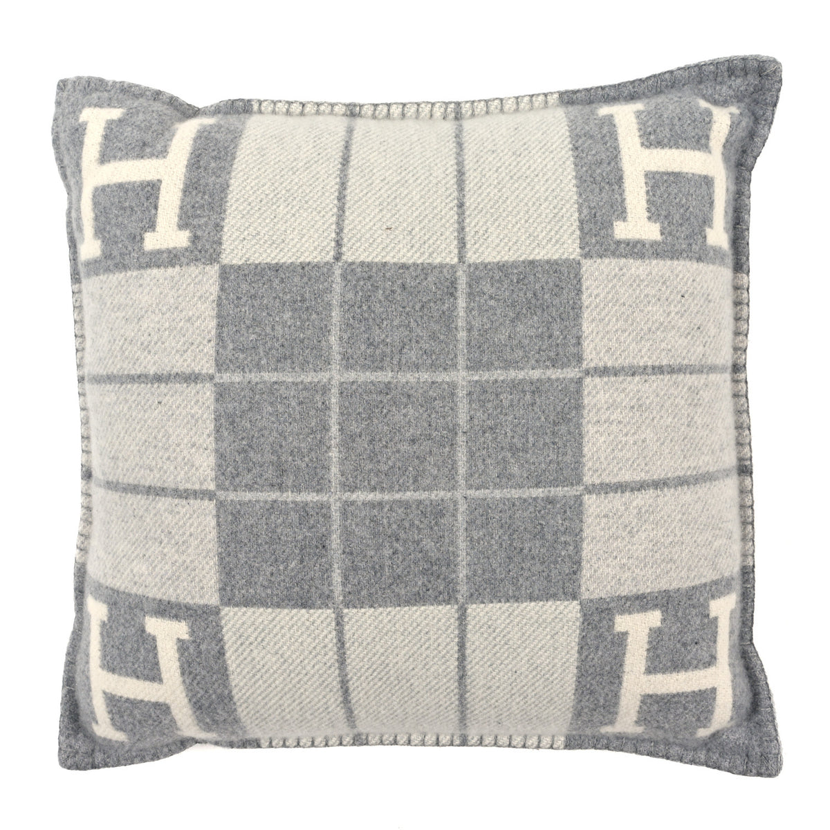 Wool Cashmere Avalon III Pillow PM Ecru Gris Clair