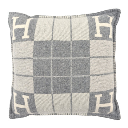 Hermes Wool Cashmere Avalon III Pillow PM Ecru Gris Clair 1 of 3