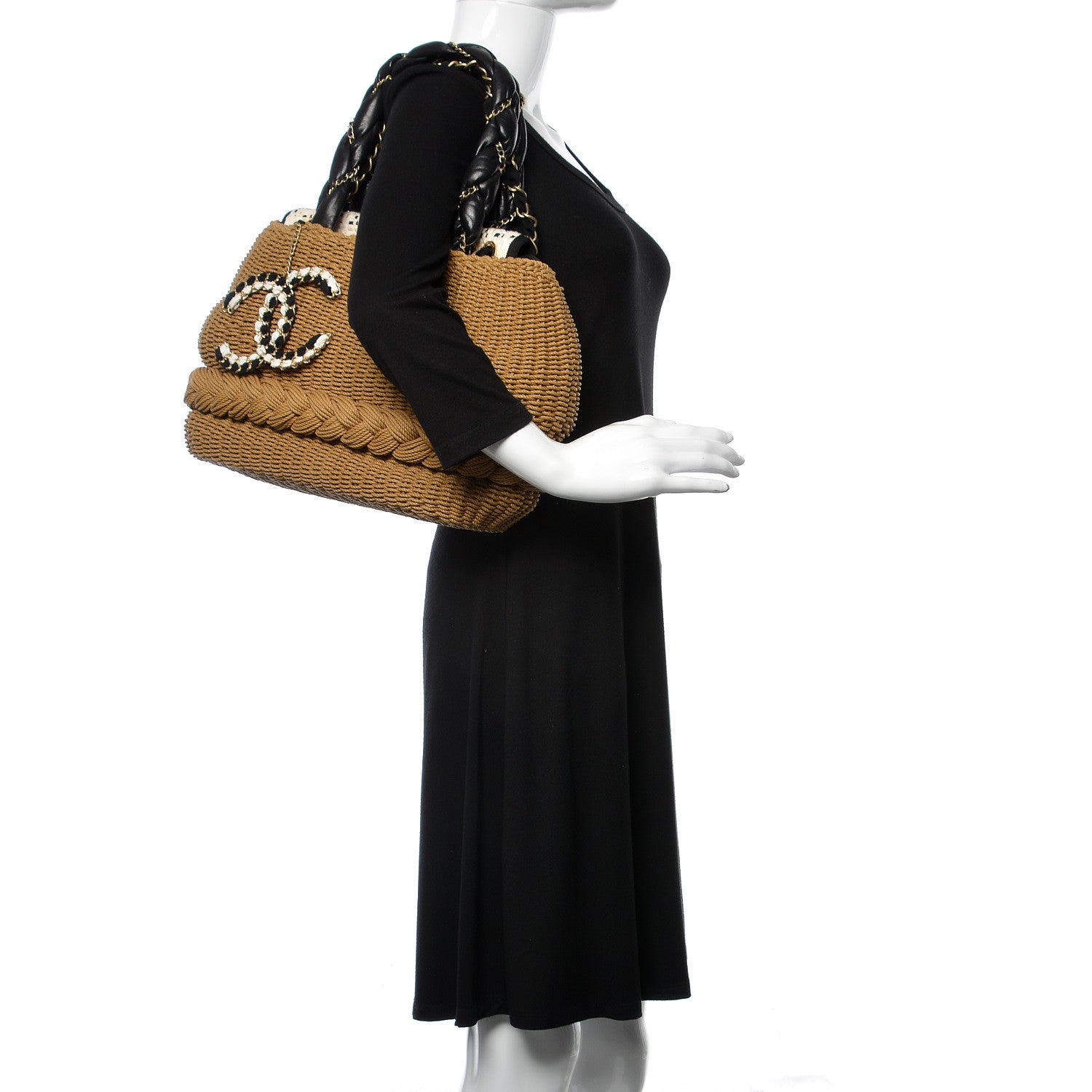Chanel Woven Raffia Lambskin Coco Country Tote 2 of 15