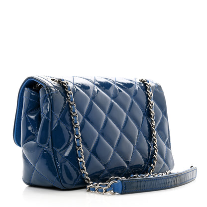 Chanel Patent Quilted Small Coco Shine Flap Blue 3 of 12