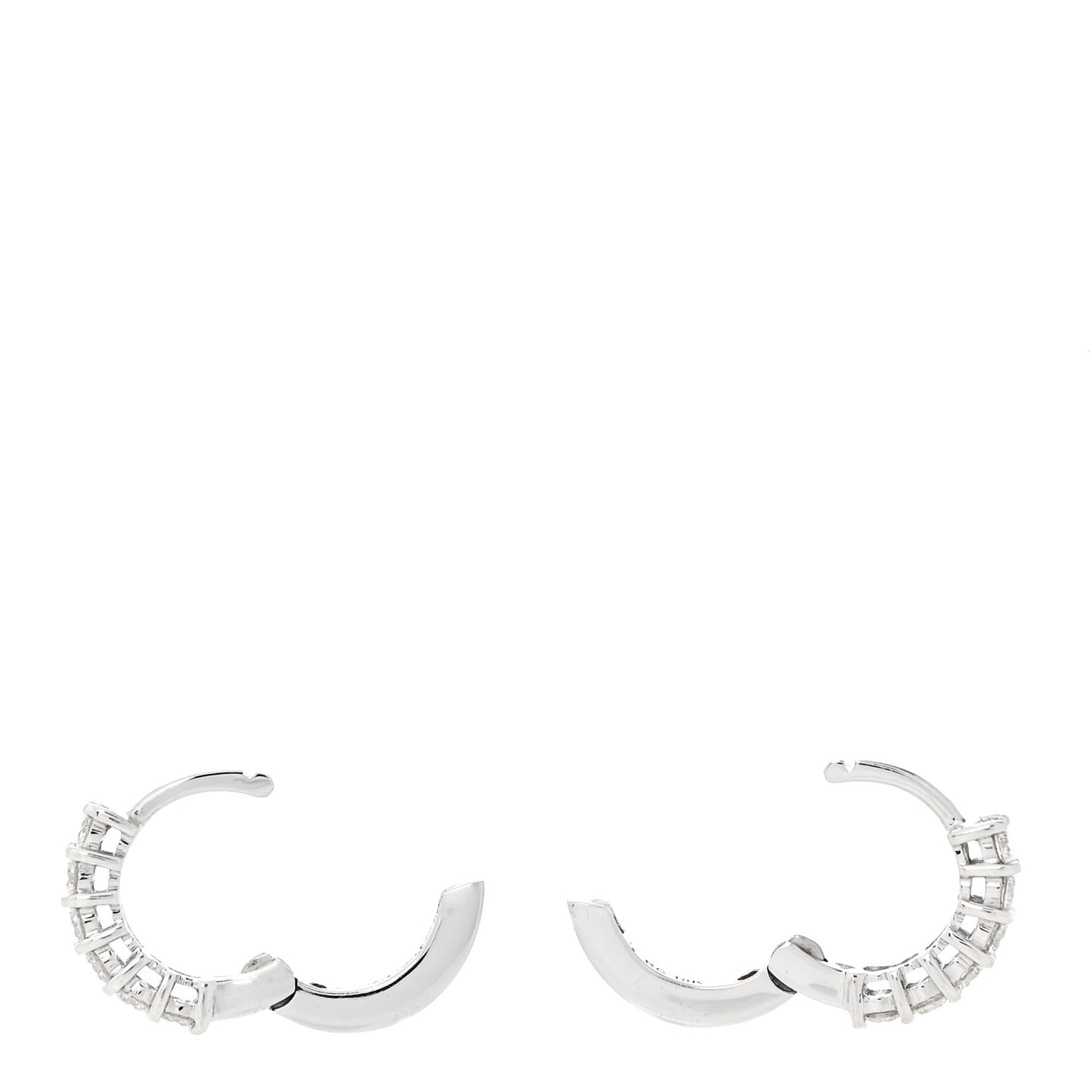 18K White Gold Diamond .70ct Huggie Hoop Earrings