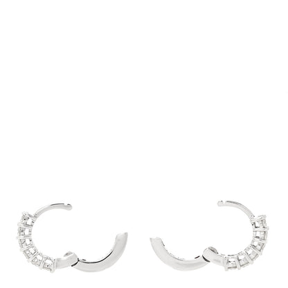 Roberto Coin 18K White Gold Diamond .70ct Huggie Hoop Earrings 3 of 4