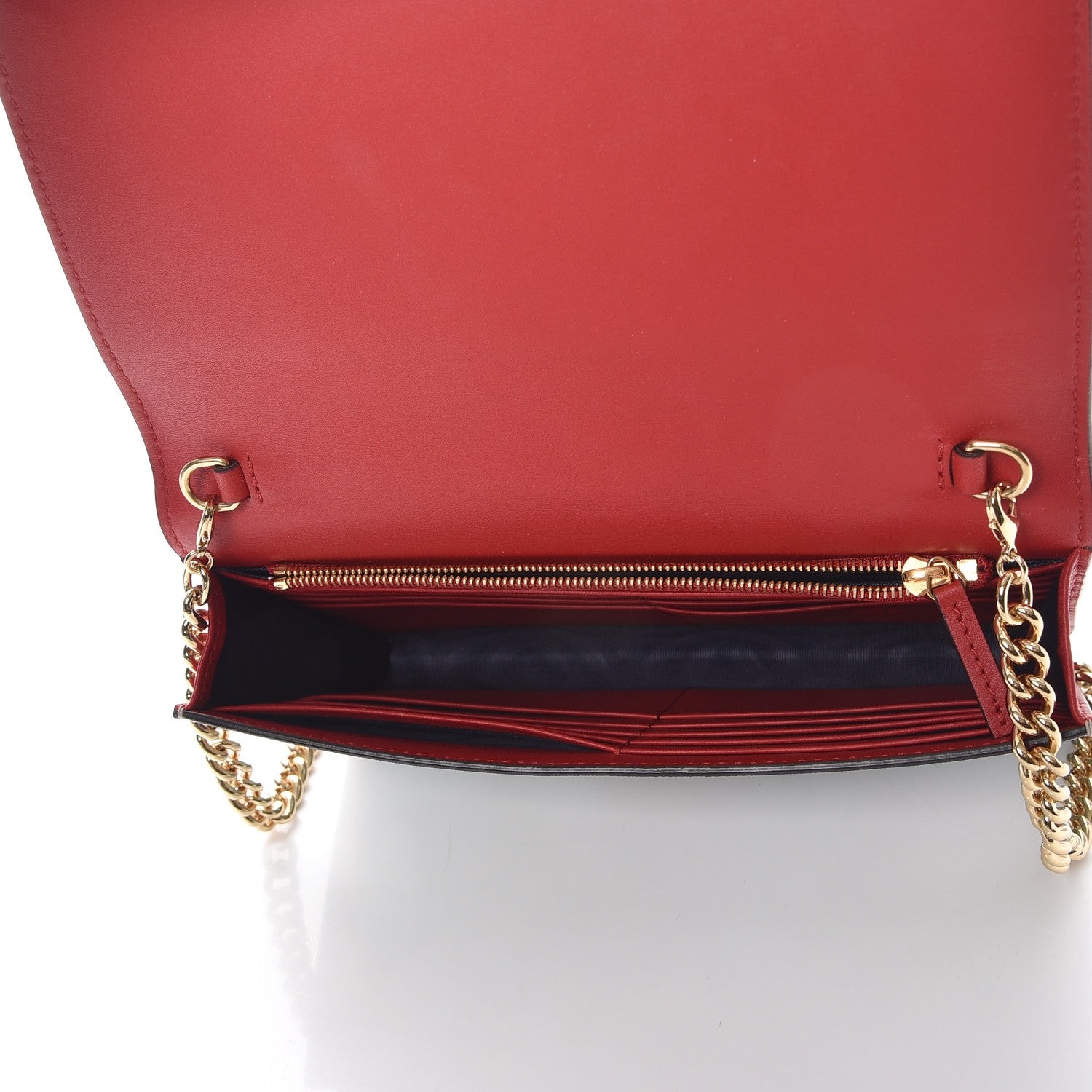 Gucci GG Supreme Monogram Blooms Chain Wallet Blue 5 of 8