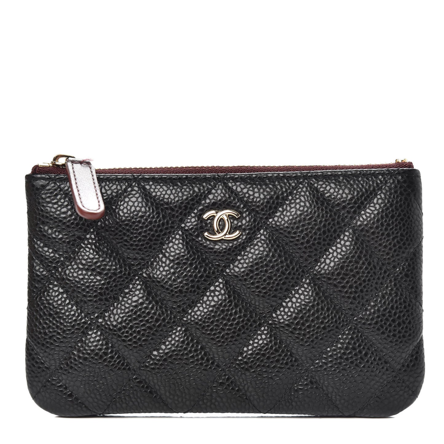 Caviar Quilted Small Cosmetic Case Black