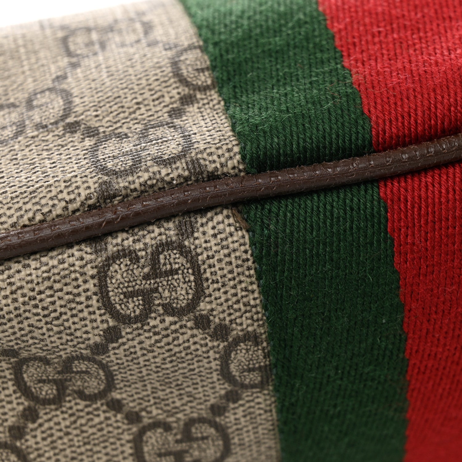 Gucci GG Supreme Monogram Textured Dollar Calfskin Web Small Ophidia Half Moon Hobo Beige Ebony New Acero 12 of 12
