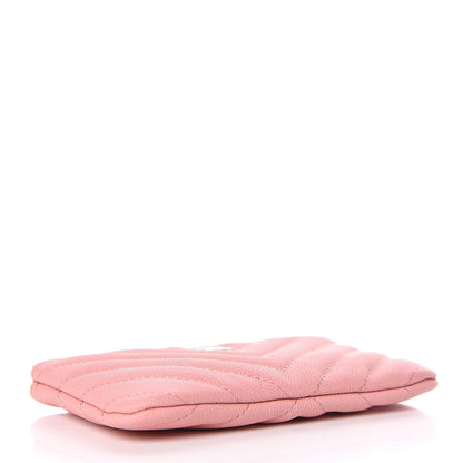 Chanel Caviar Chevron Quilted Small Cosmetic Case Pink 4 of 8