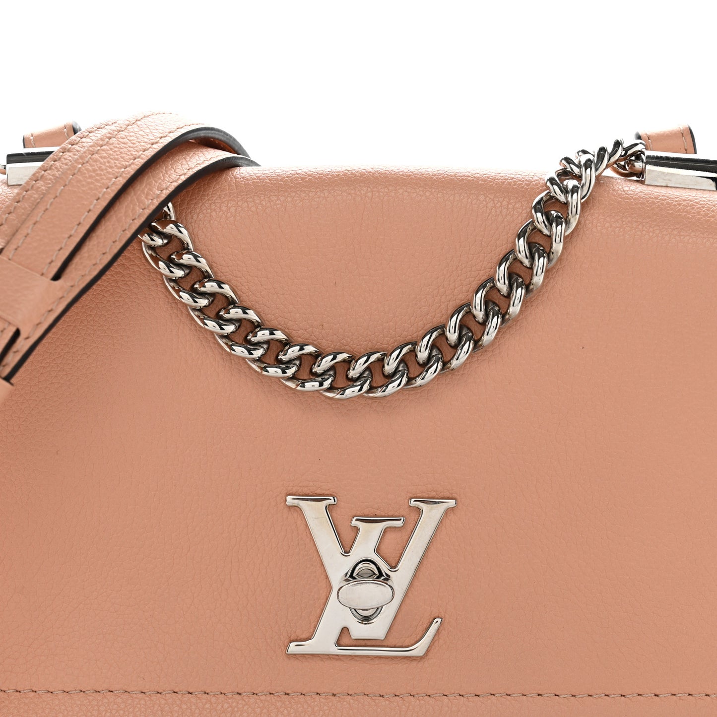 Soft Calfskin Lockme II Chain Bag BB Pink Black Magnolia