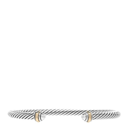 David Yurman Sterling Silver 18K Yellow Gold 4mm Cable Classics Bracelet 1 of 4