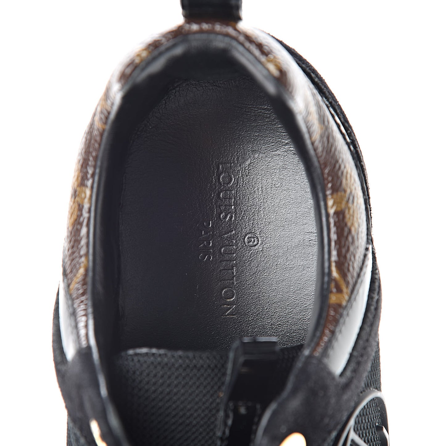 Suede Monogram Run Away Sneakers 36 Black