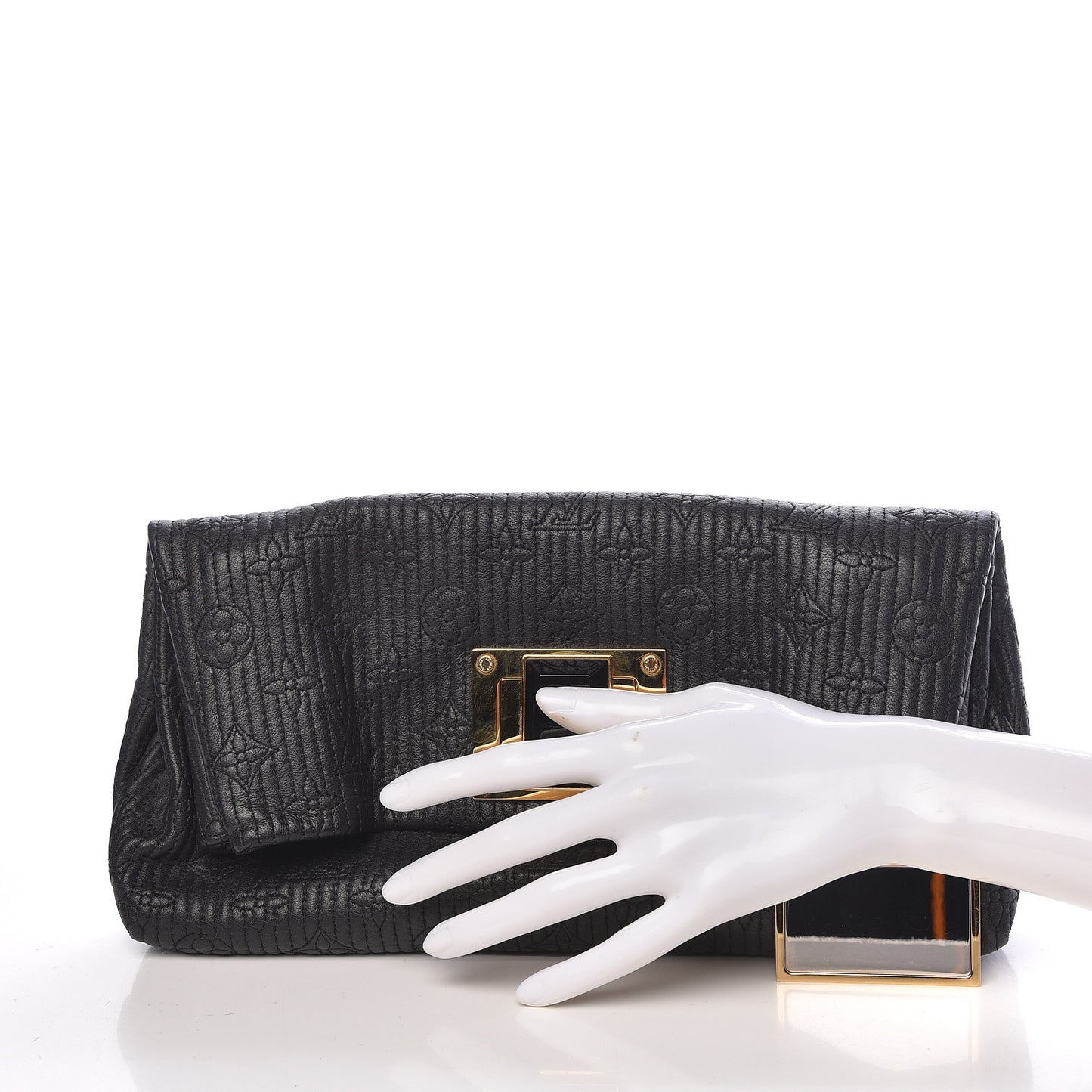 Calfskin Quilted Monogram Altair Clutch Black