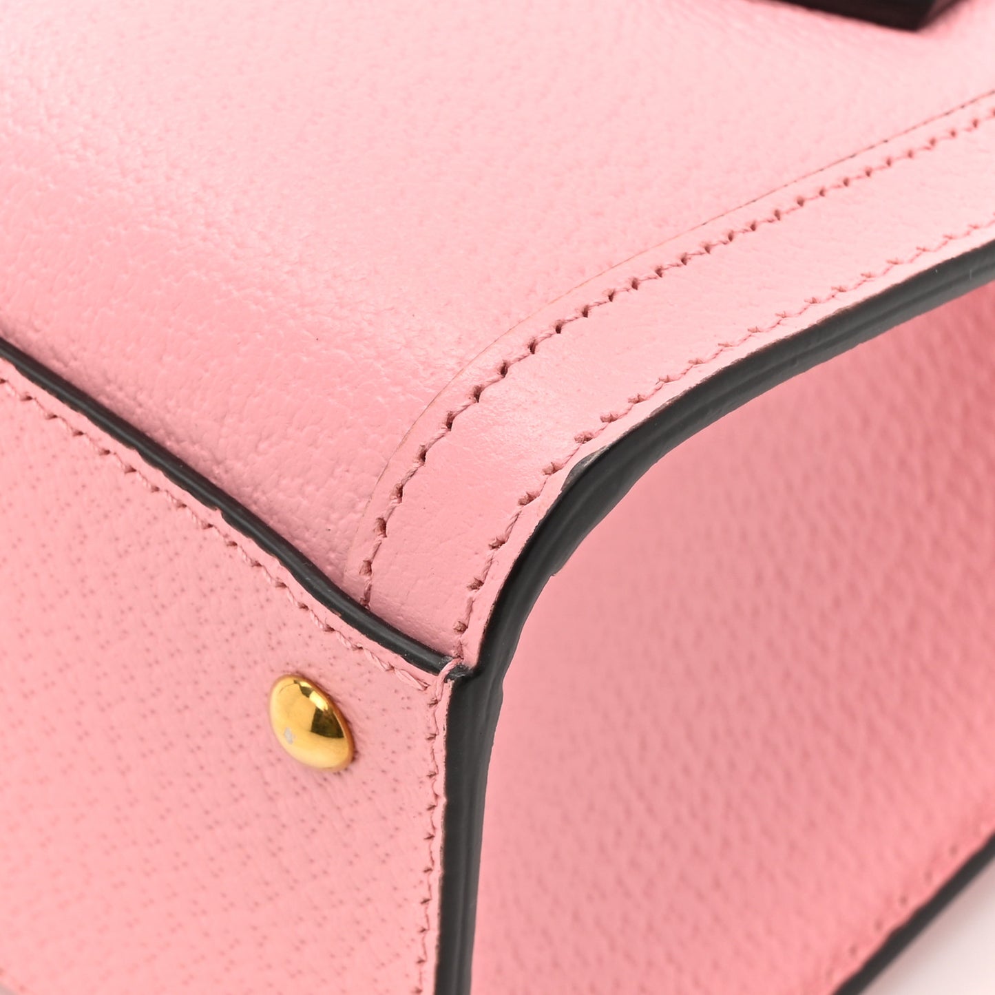 Textured Dollar Calfskin Web Mini Diana Tote Bag Wild Rose Black