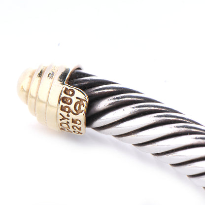 David Yurman Sterling Silver 14K Yellow Gold 5mm Cable Classics Bracelet 4 of 6