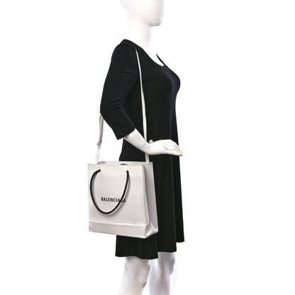 Balenciaga Calfskin Small Logo North South Shopping Tote White 2 of 12