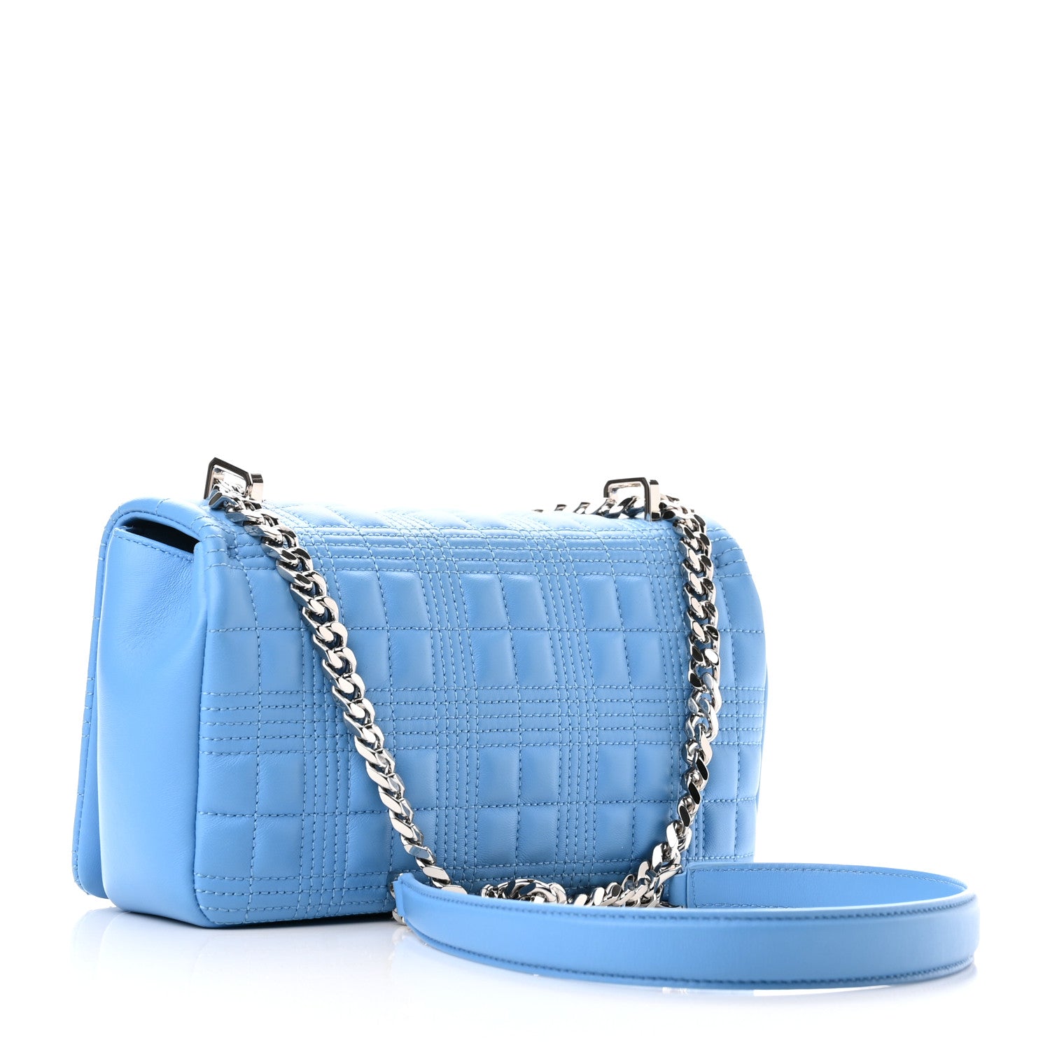 Burberry Lambskin Quilted Small Lola Bag Blue 2 of 10