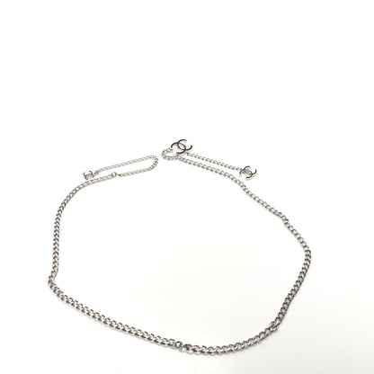 Chanel Enamel CC Chain Logo Belt Silver Black 2 of 5