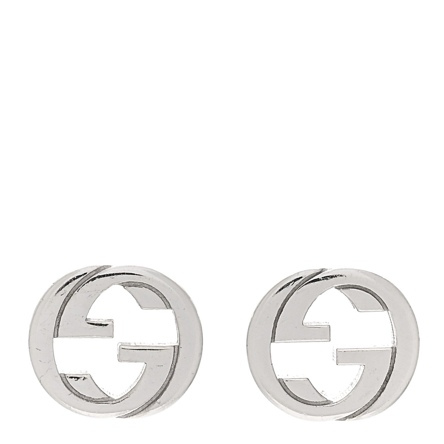 Gucci Sterling Silver Interlocking GG Stud Earrings 1 of 4