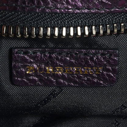 Burberry Metallic Grainy Calfskin Nevin Large Pouch Blackberry 9 of 10