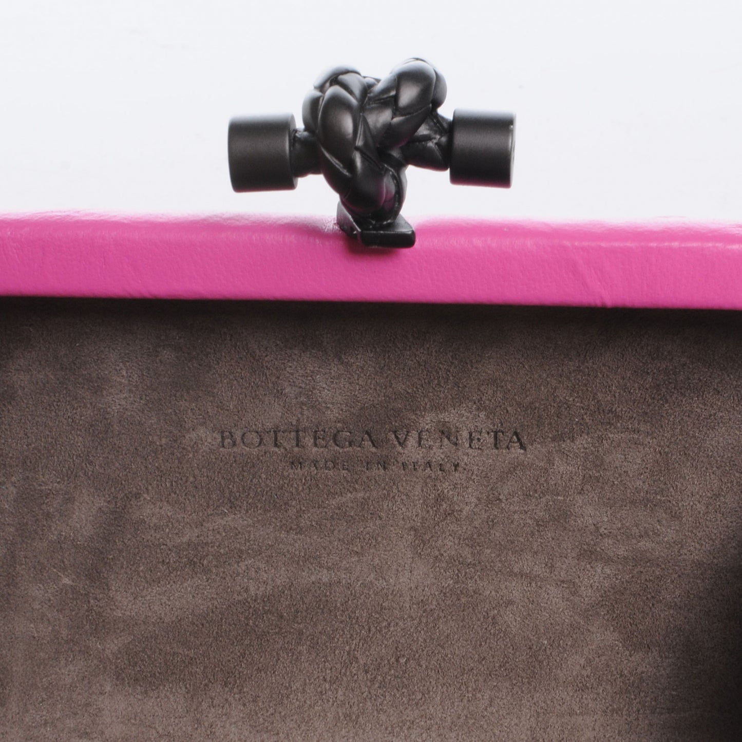 Leather Knot Clutch Pink