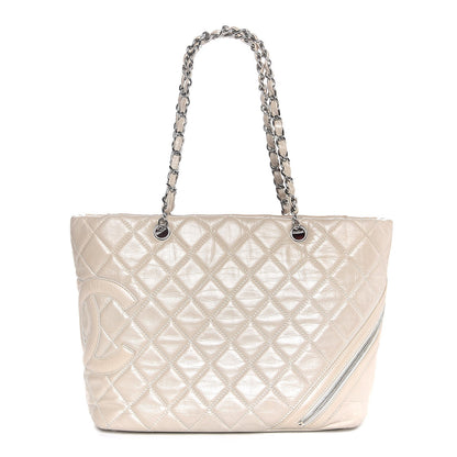 Chanel Aged Calfskin Quilted Large Cotton Club Tote Pearl 1 of 7