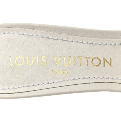 Louis Vuitton Lambskin Embossed Monogram By The Pool Revival High Heel Mules 38.5 White Blue Purple 7 of 10