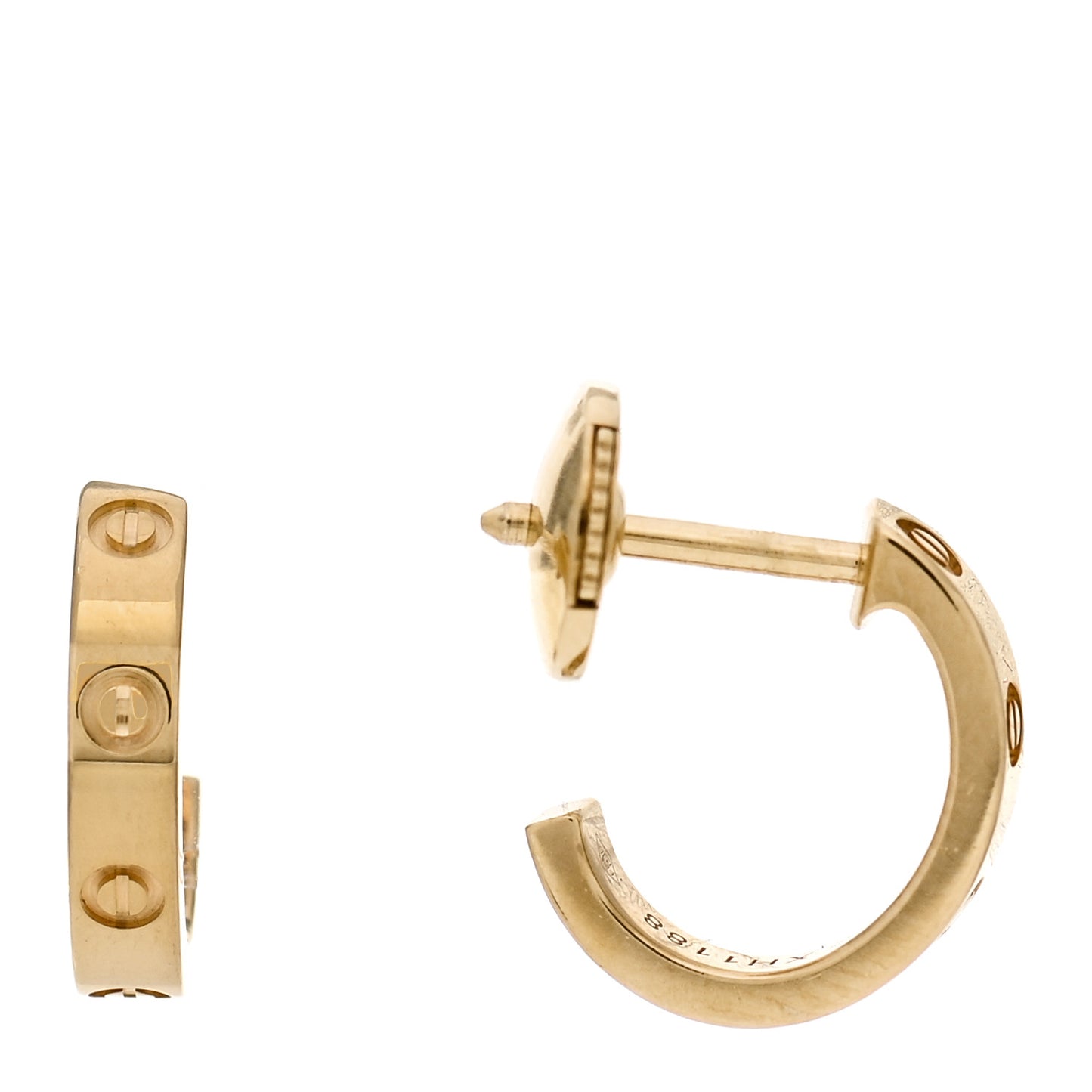 18K Yellow Gold Small LOVE Hoop Earrings