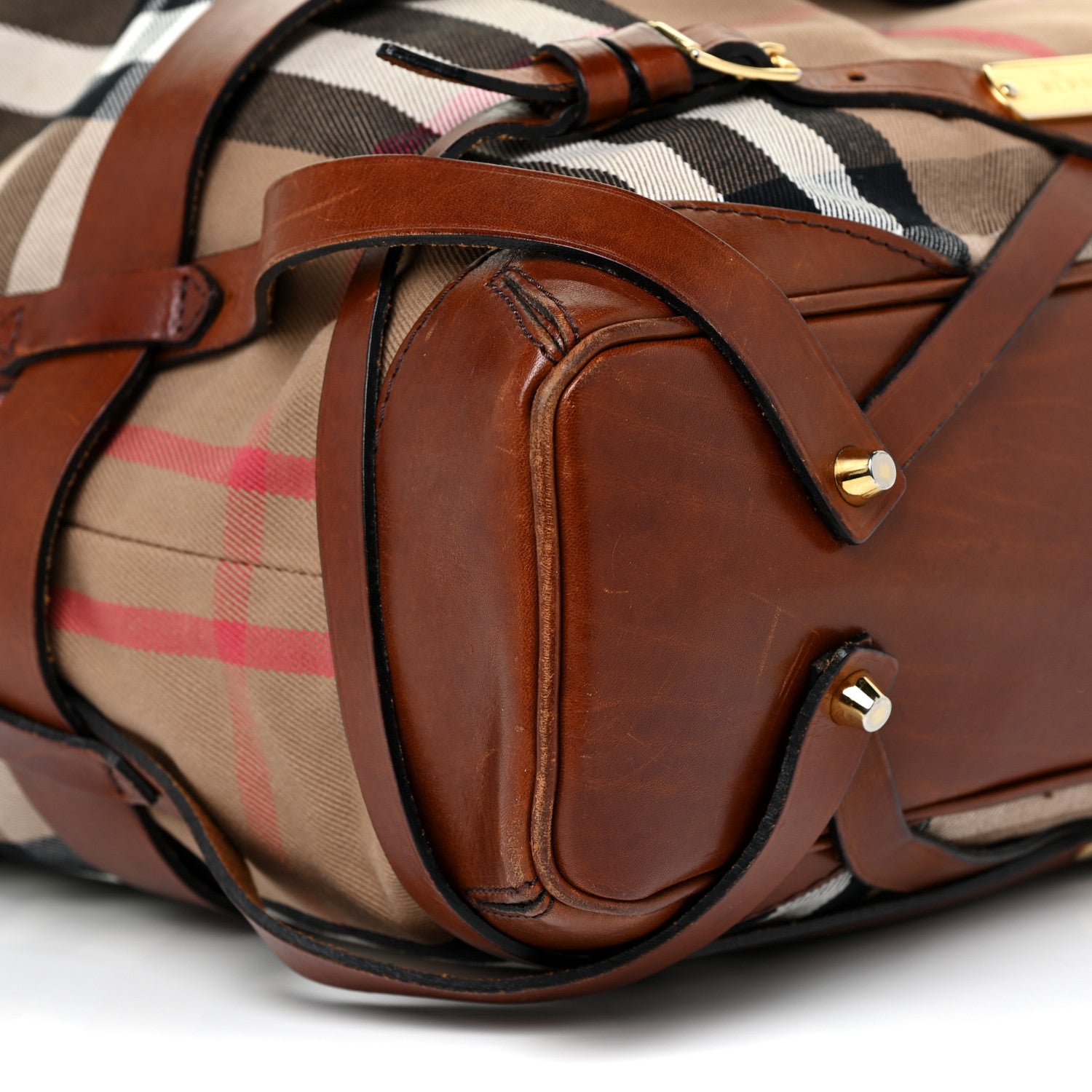Burberry House Check Bridle Calfskin Medium Gosford Hobo Dark Tan 8 of 22