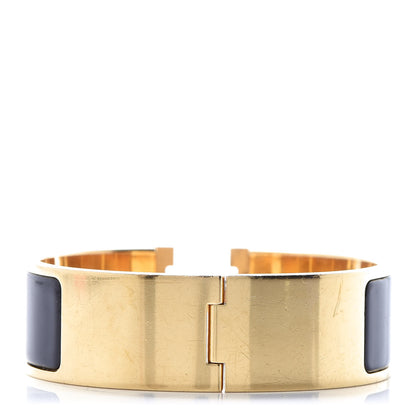 Hermes Enamel Wide Clic Clac H Bracelet GM Black 3 of 5