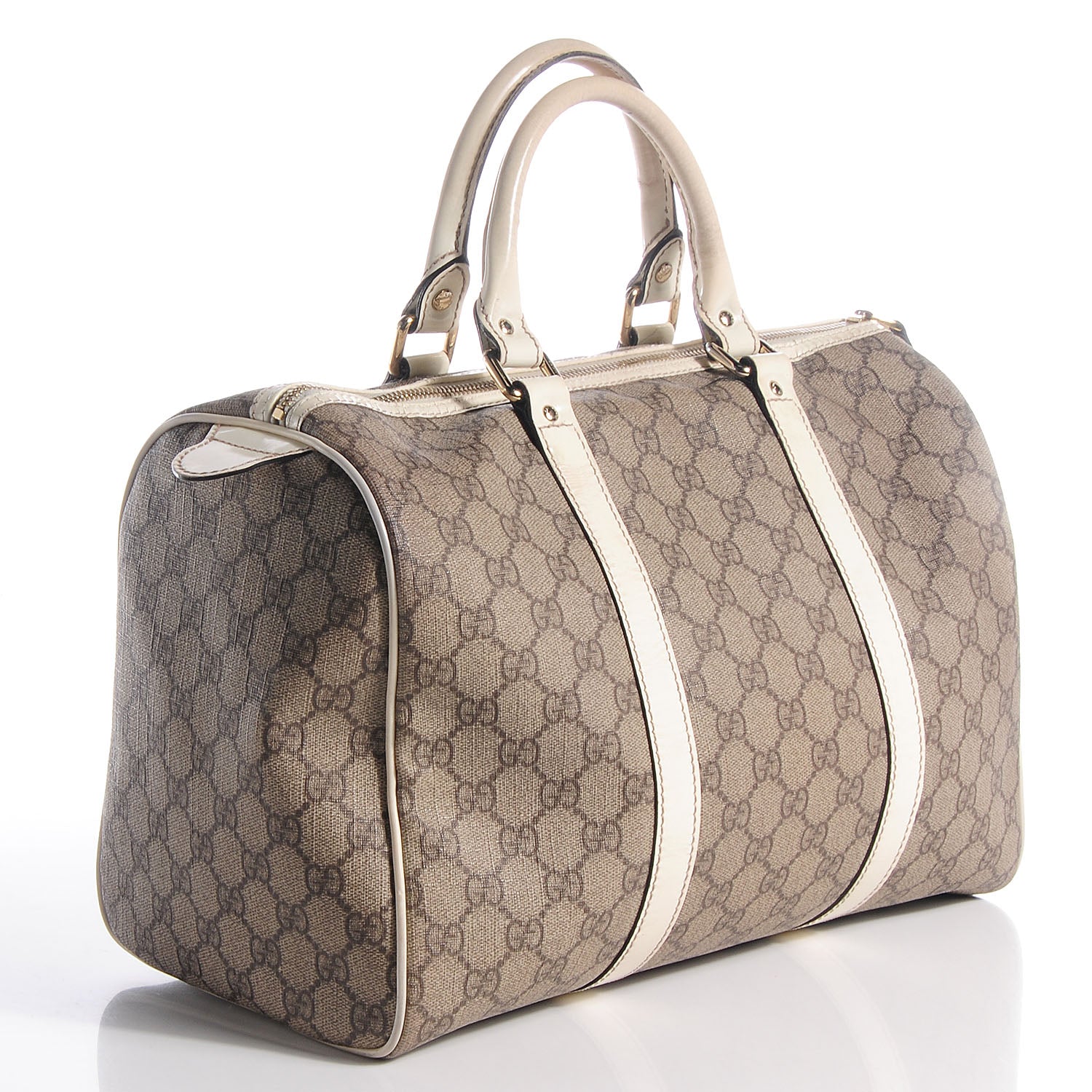 Gucci Monogram Coated Canvas Medium Joy Boston Off White 3 of 7