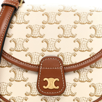 Celine Triomphe Canvas Calfskin Mini Besace Bag White 8 of 10