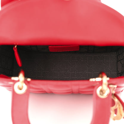 Christian Dior Lambskin Cannage Small Lucky Badges My Lady Dior Red 5 of 10