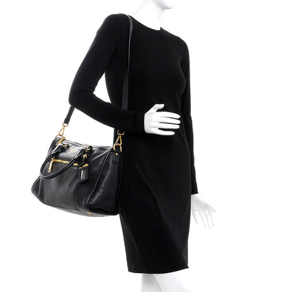 Prada Vitello Daino Shopping Satchel Black 2 of 8