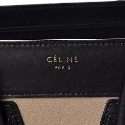 Celine Elephant Calfskin Suede Micro Tri-Color Luggage Sand 6 of 11