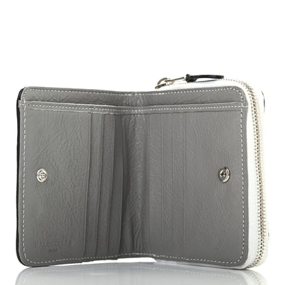 Balenciaga Veau Arena Multicolore Bazar Compact Zip Around Wallet Bleu Gris White Black 4 of 6