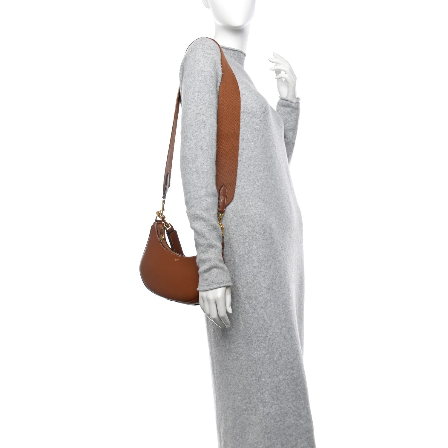 Celine Smooth Calfskin Medium Strap Ava Shoulder Bag Tan 2 of 11