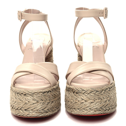 Christian Louboutin Goatskin Super Mariza 130 Espadrille Sandals 37 Leche Natural 2 of 8