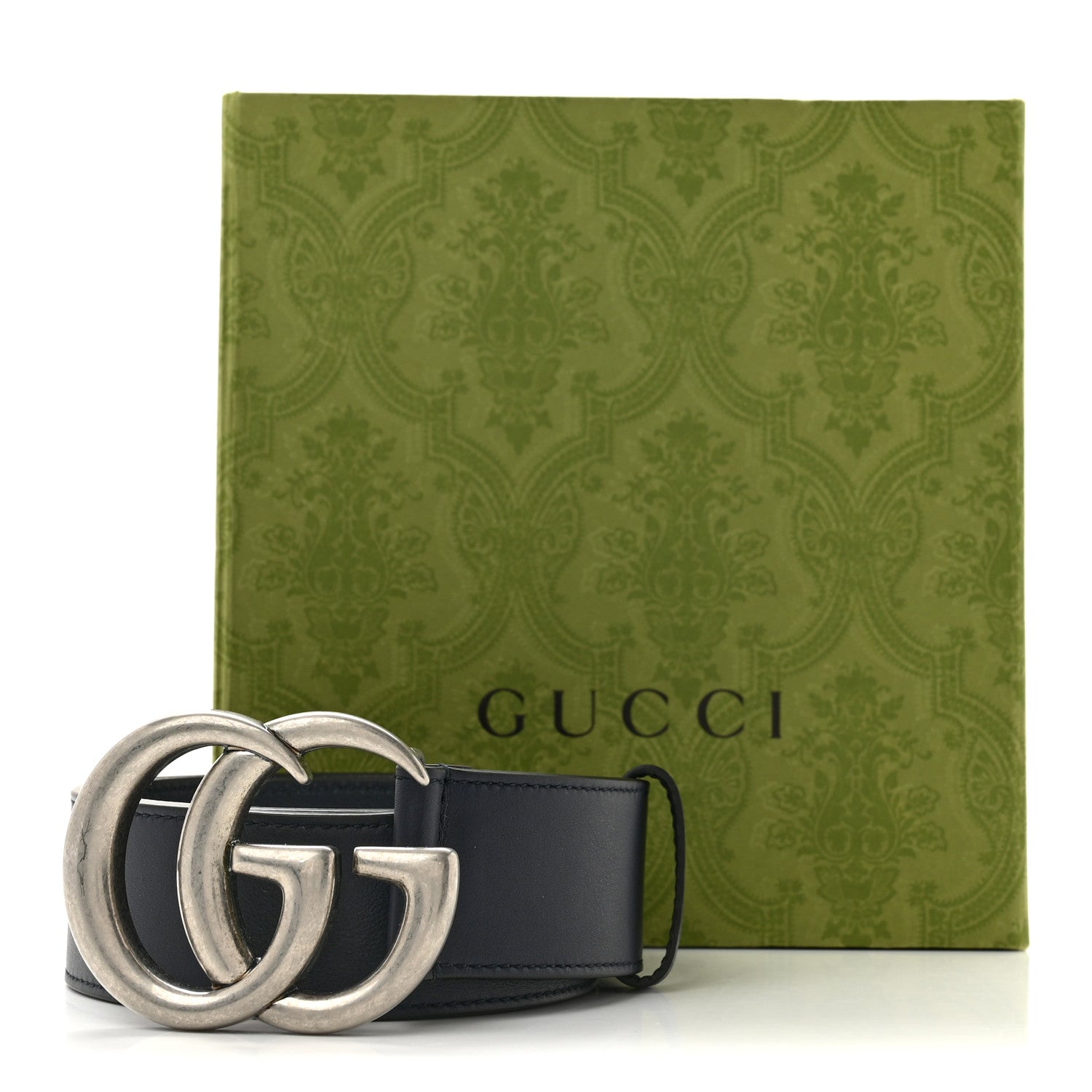 Gucci Moon Calfskin Nickel Double G 40mm Belt 75 30 Blue 6 of 6
