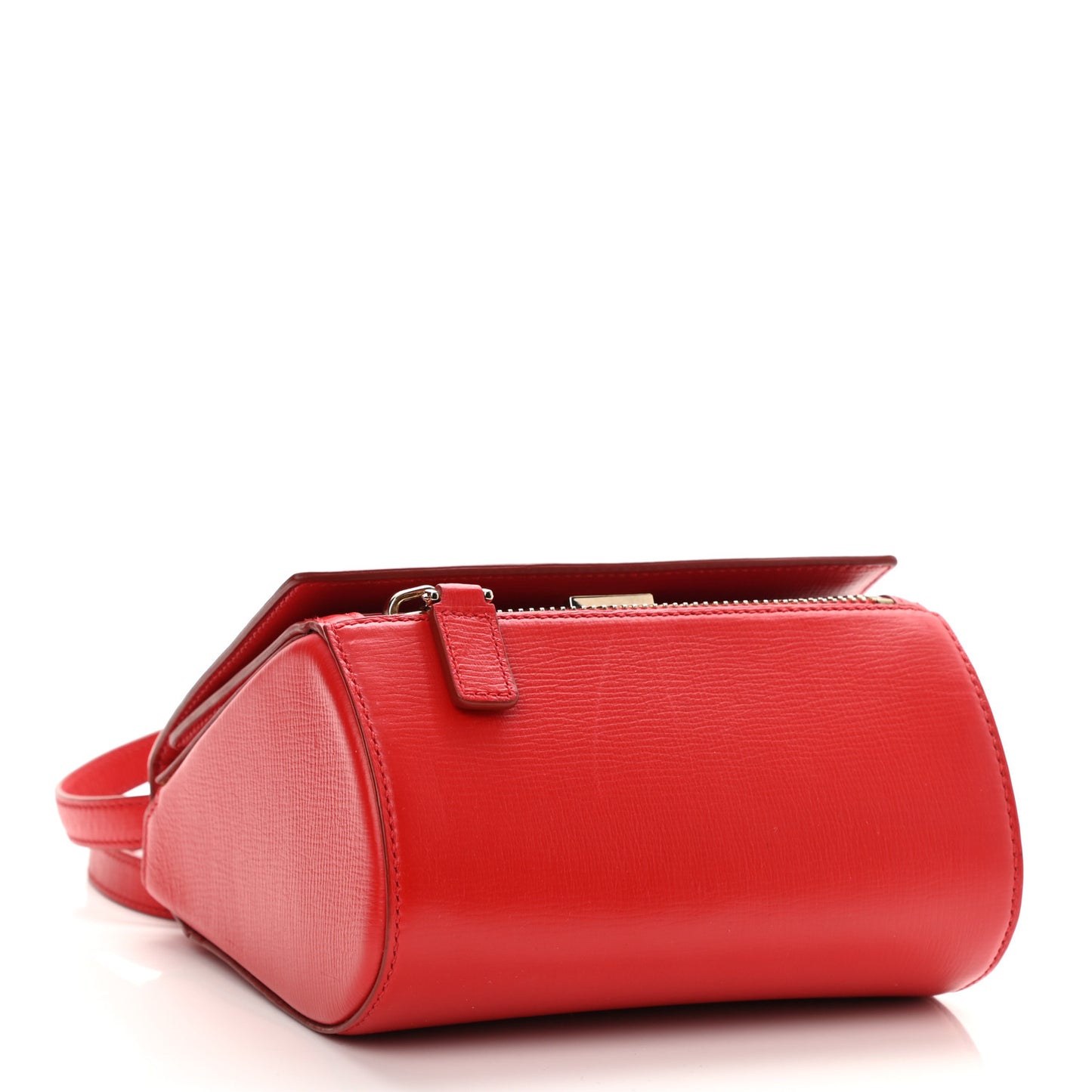 Textured Calfskin Mini Pandora Box Crossbody Bag Red