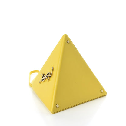 Saint Laurent Lambskin Pyramid Clutch Yellow 4 of 10